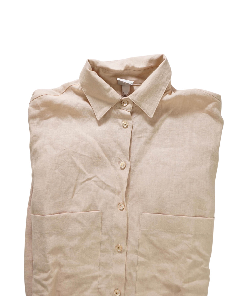 $89 ELEVENTY - Tan Linen Shirt - 2 US